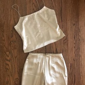 Vtg Kay Unger Silk high waist pant suit 4